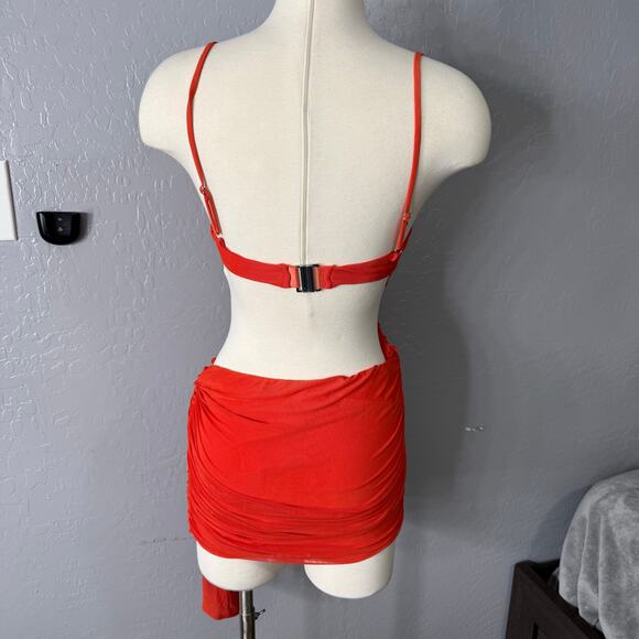 Outcast Wabella Mini Dress, Orange, S - Picture 2 of 3